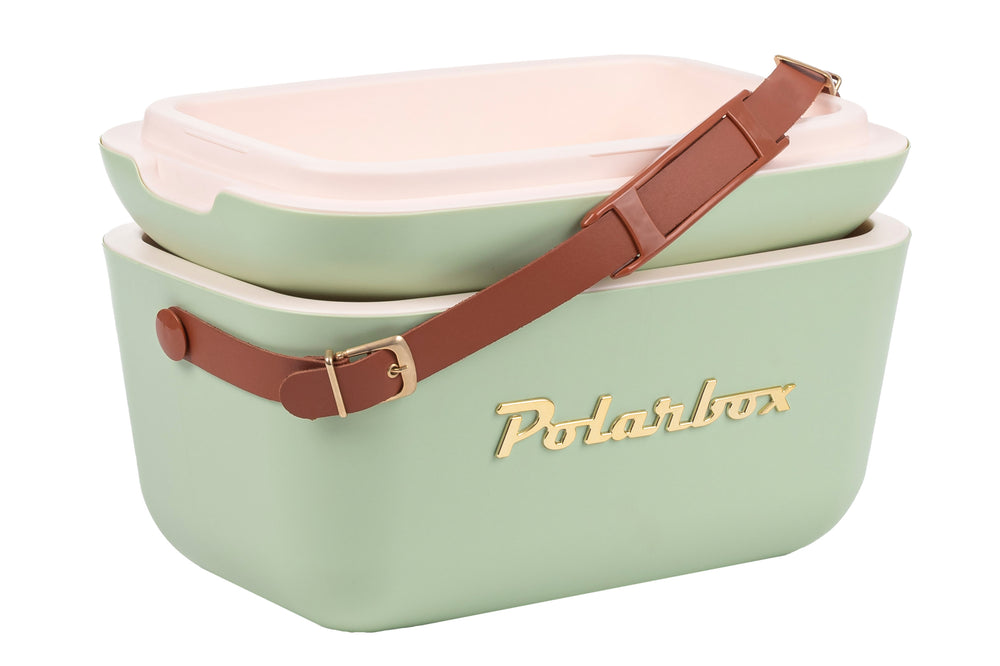 Polarbox Køleboks med Skulderrem - Olive Green-Gold - 12 Liter