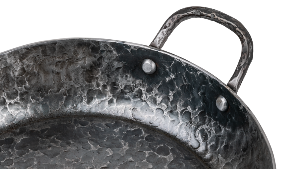 Forged Koekenpan Carbonstaal med 2 håndtag ø 24 cm - egnet til alle varmekilder - uden non-stick belægning