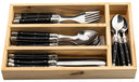 Laguiole Style de Vie Bestekset & Bestekbak - Premium Line - Sort - 24 dele / 6 personer