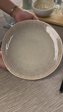 Cookinglife Serviesset Nola Sand reactive glasur 18-delt / 6 personer - 6 middagstallerkener, 6 morgenmadstallerkener og 6 skåle