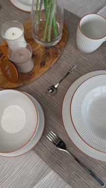 Cookinglife Serviesset Stratton 18-delig / 6 personer - 6 dinerborden, 6 ontbijtborden og 6 skåle