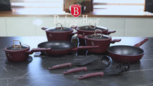BerlingerHaus Pannenset Mat Bordeaux 11-Delig - Kookpan ø 20, 24, 28 cm, Koekenpan ø 24, 28 cm & Steelpan ø 16 cm - egnet til alle varmekilder