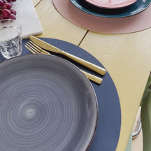 Cookinglife Placemats - Vegan læder - Sort - ø 38 cm - 6 stk.