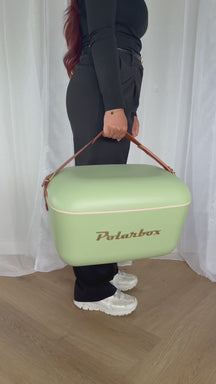 Polarbox Køleboks med Skulderrem - Olive Green-Gold - 20 Liter