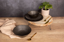 Cosy & Trendy Serviesset Candy Black 18-delig / 6 personer - 6 dinerborden, 6 ontbijtborden og 6 skåle