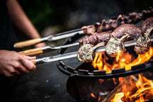 Forged BBQ Spies Churrasco - Olijfhout / Staal - V - form - 60cm
