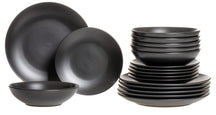 Studio Tavola Serviesset Black Tie 18-delig / 6 personer - 6 morgenmad/desserttallerkener, 6 dybe tallerkener og 6 middagstallerkener