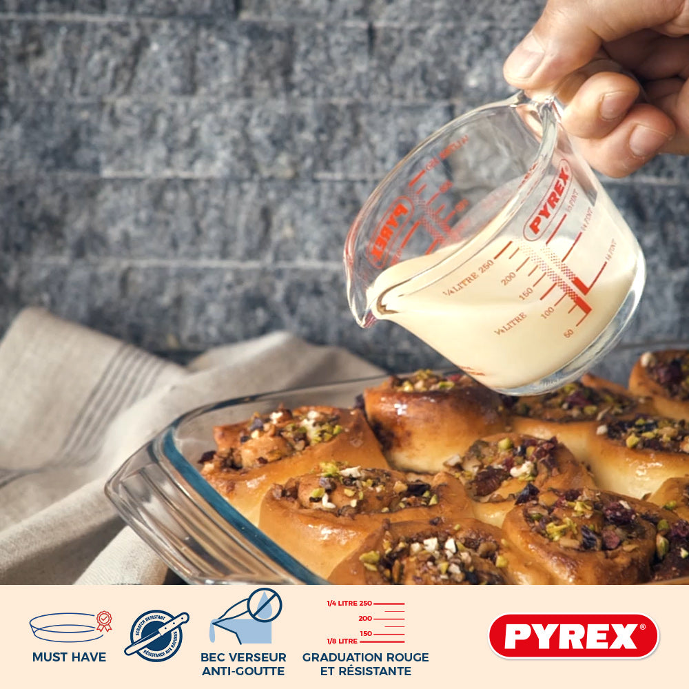 Pyrex Glas Målebæger Sæt Iconics' 3-Delt - 250 ml, 500 ml & 1 Liter