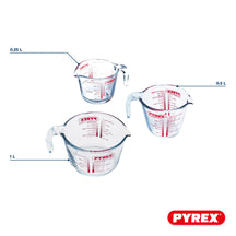 Pyrex Glas Målebæger Sæt Iconics' 3-Delt - 250 ml, 500 ml & 1 Liter