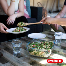 Pyrex Glas Ovnskålssæt med låg Cook & Store 3-delt - 400 ml, 1,1 liter & 2,5 liter