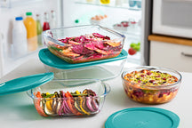 Pyrex Glas Ovnskålssæt med låg Cook & Store 3-delt - 400 ml, 1,1 liter & 2,5 liter