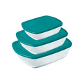 Pyrex Glas Ovnskålssæt med låg Cook & Store 3-delt - 400 ml, 1,1 liter & 2,5 liter