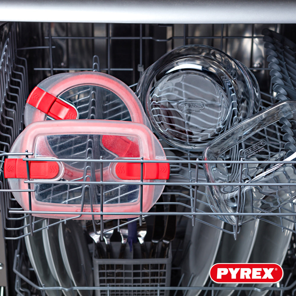 Pyrex Glas Ovnfast fad med låg Cook & Heat 1 Liter - 3 Stykker
