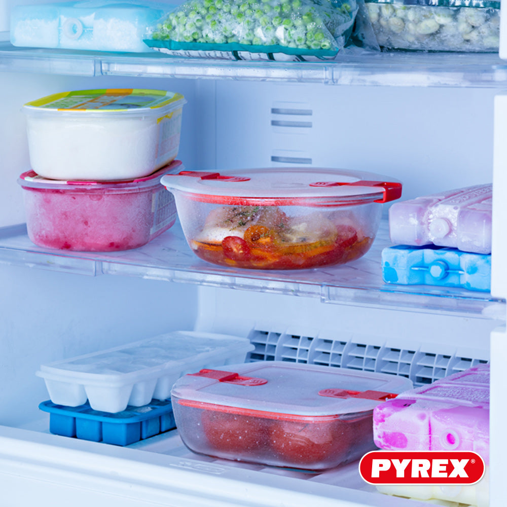 Pyrex Glas Ovnfast fad med låg Cook & Heat 1 Liter - 3 Stykker