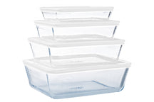Pyrex Glaskasserolle Sæt med låg Cook & Freeze 4-Delt - 800 ml, 1,5 Liter, 2,6 Liter & 4 Liter