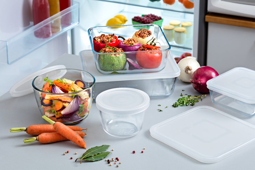 Pyrex Glaskasserolle Sæt med låg Cook & Freeze 4-Delt - 800 ml, 1,5 Liter, 2,6 Liter & 4 Liter
