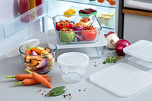 Pyrex Glaskasserolle Sæt med låg Cook & Freeze 4-Delt - 800 ml, 1,5 Liter, 2,6 Liter & 4 Liter