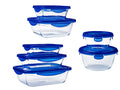 Pyrex Glas Opbevaringsskåle / Ovnfade med låg Cook & Go 7-delt