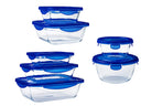 Pyrex Glas Opbevaringsskåle / Ovnfade med låg Cook & Go 7-delt
