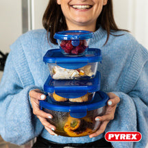 Pyrex Glas Opbevaringsskåle / Ovnfade med låg Cook & Go 7-delt