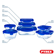 Pyrex Glas Opbevaringsskåle / Ovnfade med låg Cook & Go 7-delt