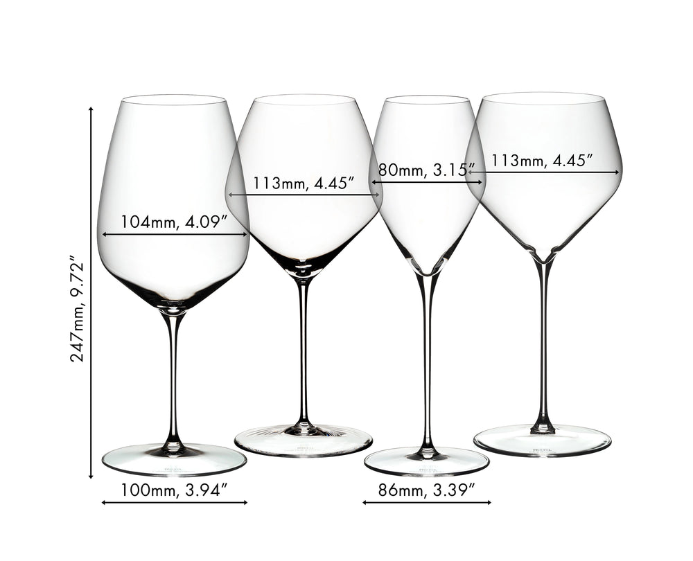 Riedel Vinglas sæt Veloce - Cabernet / Merlot, Pinot Noir / Nebbiolo, Sauvignon Blanc & Chardonnay - 4 stykker