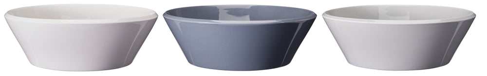Cookinglife Saladeskåle Siaki - Hvid / Blå / Grå ø 25 cm - Porcelæn - 3 stk.