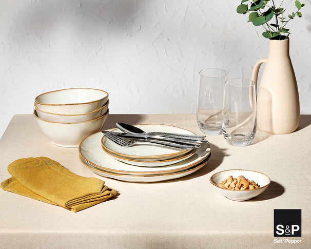 Salt & Pepper Serviesset Artisan Hvid 12-delt / 4 personer - 4 middagstallerkener, 4 morgenmadstallerkener og 4 skåle