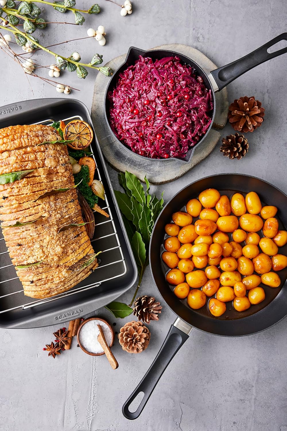 SCANPAN Hapjespan / Sauteerpan med deksel Classic Induction ø 28cm / 3 liter - egnet til alle varmekilder - standard non-stick belægning