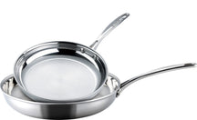 SCANPAN Stegepandesæt Fusion 5 Rustfrit Stål 2-delt - ø 24 & 28 cm - egnet til alle varmekilder - uden non-stick belægning