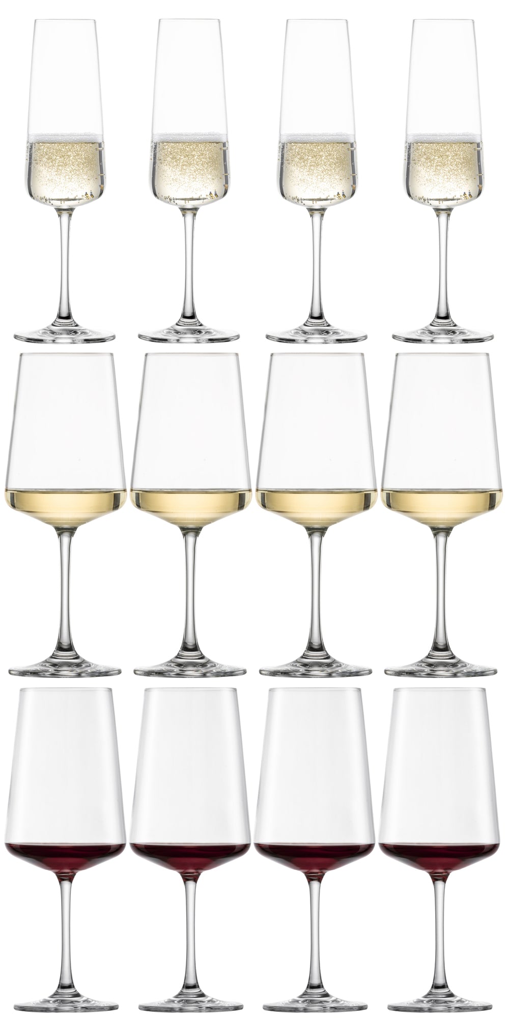 Schott Zwiesel Wijnglazenset MioVino 12-delige - Røde wijnglas, Hvide wijnglas og Champagneglas