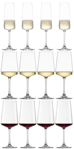 Schott Zwiesel Wijnglazenset MioVino 12-delige - Røde wijnglas, Hvide wijnglas og Champagneglas