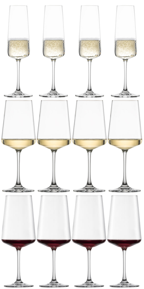 Schott Zwiesel Wijnglazenset MioVino 12-delige - Røde wijnglas, Hvide wijnglas og Champagneglas
