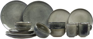 Salt & Pepper Serviesset Meridian - Grøn/Blå 16-delig / 4 personer - 4 middagstallerkener, 4 morgenmadstallerkener, 4 skåle og 4 kopper