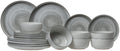 Cosy & Trendy Serviesset Baltic Grey 18-delig / 6 personer - 6 middagstallerkener, 6 morgenmadstallerkener og 6 skåle