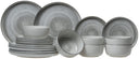 Cosy & Trendy Serviesset Baltic Grey 18-delig / 6 personer - 6 middagstallerkener, 6 morgenmadstallerkener og 6 skåle