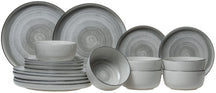 Cosy & Trendy Serviesset Baltic Grey 18-delig / 6 personer - 6 middagstallerkener, 6 morgenmadstallerkener og 6 skåle