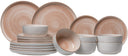 Cosy & Trendy Serviesset Baltic Peach 18-delig / 6 personer - 6 dinerborde, 6 morgenborde og 6 skåle