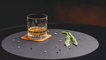 Underlag - Vegansk læder - Sort / Cognac - dobbelt-sidet - 10 x 10 cm - 6 stk. - Cookinglife