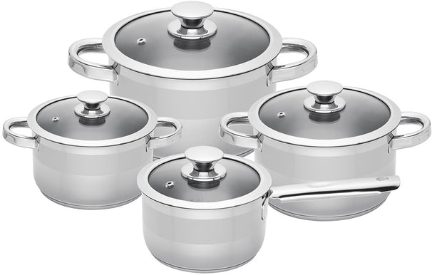 Sola Pannenset Furore 4-Delig RVS Kookpan ø 16, 18, 20 cm & Steelpan ø 16 cm - egnet til alle varmekilder
