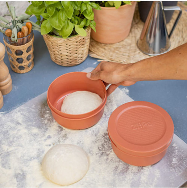 ZiiPa Pizzadeeg boks - ø 16 cm / 250 gram - Terracotta - 6 stykker