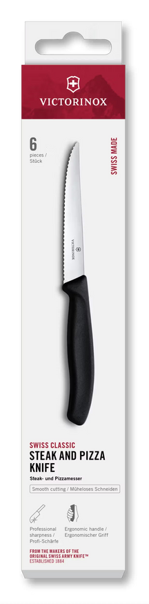 Victorinox Steakmessen Gekarteld Swiss Classic Sort - 6 stk.