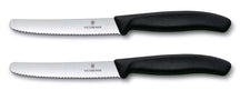 Victorinox Tomatenknive Takket Swiss Classic Sort - 11 cm - 2 stk.