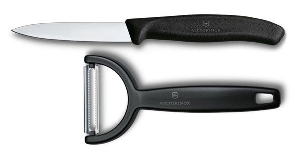 Victorinox Skæremessensæt Swiss Classic Sort 2-delt - Skæremester & Y-Skræller