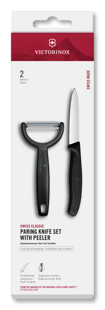 Victorinox Skæremessensæt Swiss Classic Sort 2-delt - Skæremester & Y-Skræller