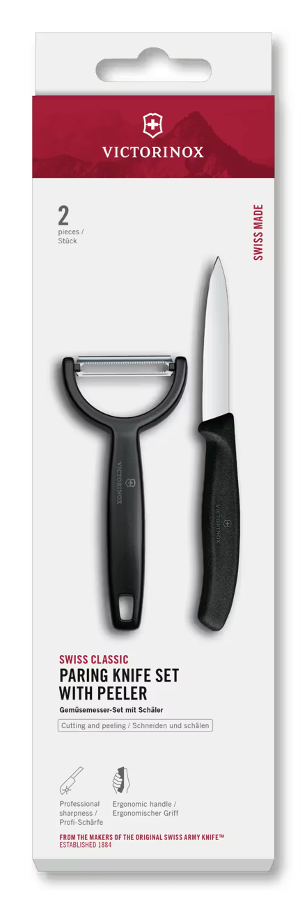 Victorinox Skæremessensæt Swiss Classic Sort 2-delt - Skæremester & Y-Skræller