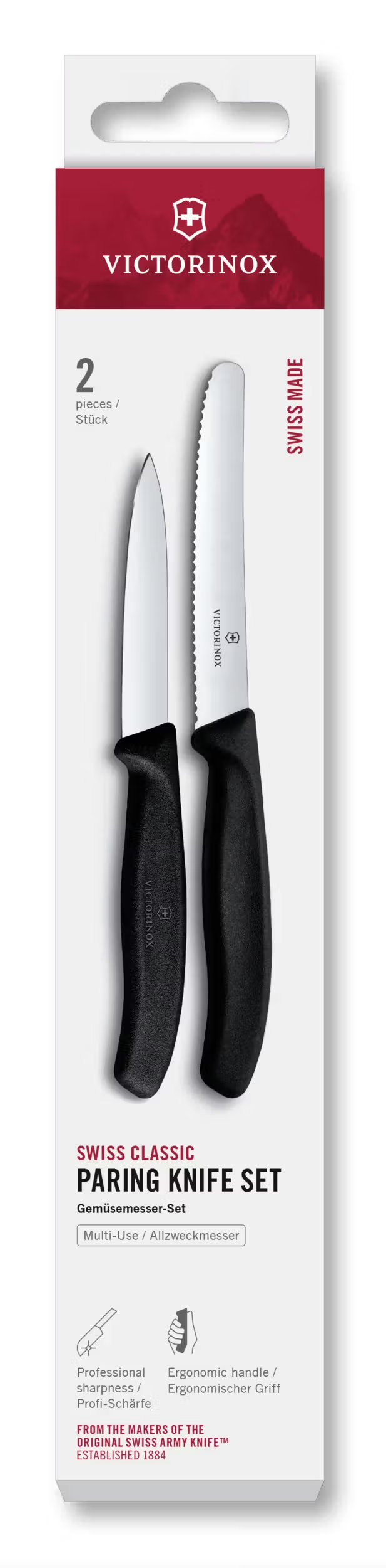Victorinox Skæremessæt Swiss Classic Sort 2-delt - Tomatkniv & Skæremaskine