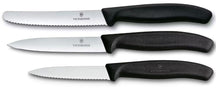 Victorinox Skæremessæt Swiss Classic Sort 3-delt - Tomatkniv, Kokkekniv & Skæremaskine