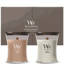 WoodWick Gaveæske Duftlys Medium Fireside & Cashmere - 2 Styk - Duftlys i Glas - Trævæge