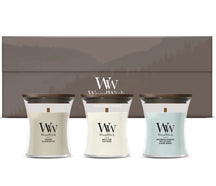 WoodWick Gaveæske Duftlys Mini Woodland Trio - 3 Styk - Duftlys i Glas - Trævæge